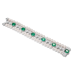 Oriental Pearl Bracelet Buddha Energy Protection of White Emerald Gems Diamond Energy Heal Pearl Bracelet