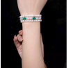 Oriental Pearl Bracelet Buddha Energy Protection of White Emerald Gems Diamond Energy Heal Pearl Bracelet
