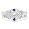 Oriental Pearl Bracelet Buddha Energy Protection of White Sapphire Gems Full Diamond Energy Heal Pearl Bracelet