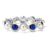 Oriental Pearl Bracelet Buddha Energy Protection of White Interval Sapphire Gems Energy Heal Pearl Bracelet