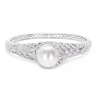 Oriental Pearl Bracelet Buddha Energy Protection of White Deisgner Bangle Energy Heal Pearl Bracelet