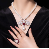 Oriental Pearl Brooch Buddha Energy Protection of White Box Ruby Queen Diamond Energy Heal Pearl Brooch