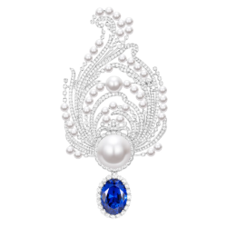 Oriental Pearl Brooch Buddha Energy Protection of White Moonlight Oval Sapphire Energy Heal Pearl Brooch