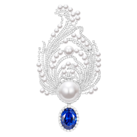 Oriental Pearl Brooch Buddha Energy Protection of White Moonlight Oval Sapphire Energy Heal Pearl Brooch