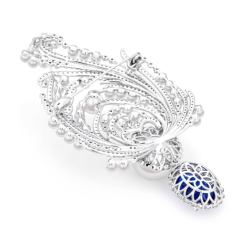 Oriental Pearl Brooch Buddha Energy Protection of White Moonlight Oval Sapphire Energy Heal Pearl Brooch