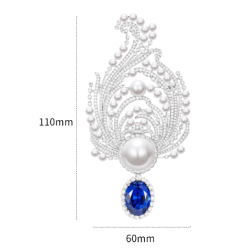 Oriental Pearl Brooch Buddha Energy Protection of White Moonlight Oval Sapphire Energy Heal Pearl Brooch