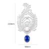 Oriental Pearl Brooch Buddha Energy Protection of White Moonlight Oval Sapphire Energy Heal Pearl Brooch
