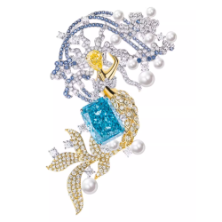 Oriental Pearl Brooch Buddha Energy Protection of White Square Paraiba Yellow Mermaid Energy Heal Pearl Brooch