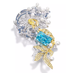 Oriental Pearl Brooch Buddha Energy Protection of White Square Paraiba Yellow Mermaid Energy Heal Pearl Brooch
