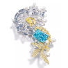 Oriental Pearl Brooch Buddha Energy Protection of White Square Paraiba Yellow Mermaid Energy Heal Pearl Brooch