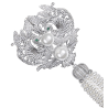 Oriental Pearl Brooch Buddha Energy Protection of White Tassels Phoenix Diamond Energy Heal Pearl Brooch