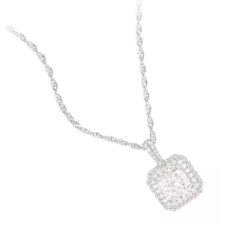 Women Diamond Necklace Health & Life Harmony Energy Protection of Square Classic Style Energy Heal Diamond Necklace