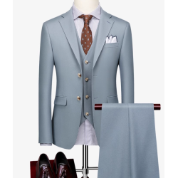 100% Handmade UK Elite Style for 3 Piece Set British Style Flat Lapel Hunting Business Men Suit Gentleman